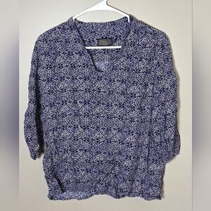 Women's Pendleton Woolen Mills 100% Viscose Geometric Blouse, Petite Med
